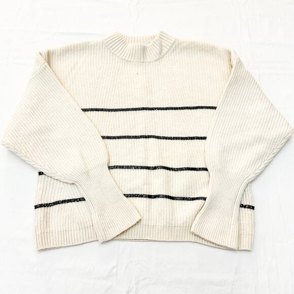 The Kooples Wool Long Sleeve Sweater Black Studded Trim Size 3 L - Picture 1 of 7